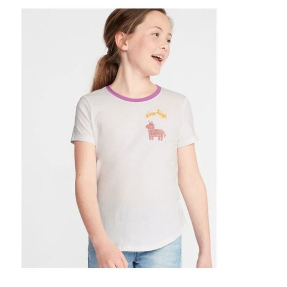 NWT Old Navy Graphic Crew-Neck Tee for Girls - Picture 3 of 8